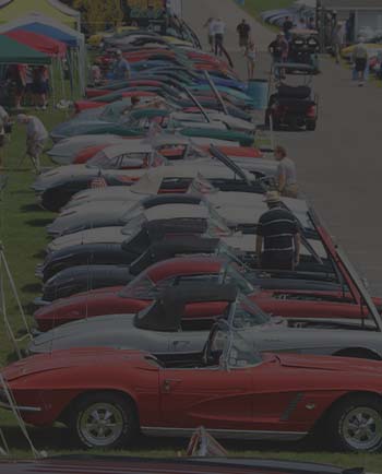 Lineup of corvettes